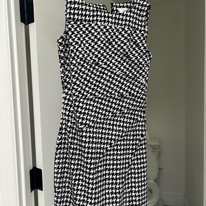 Calvin Klein Monochrome Houndstooth Midi Dress
